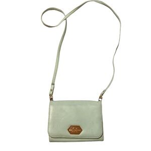 Mint green soft Crossbody small wallet bag with multiple pockets in the interior
